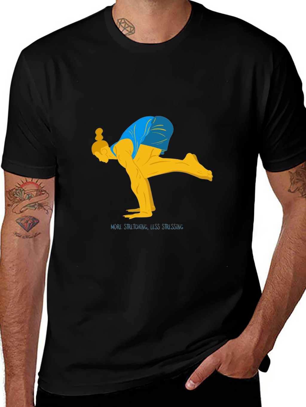 Yoga Stretch Graphic Tee - Black