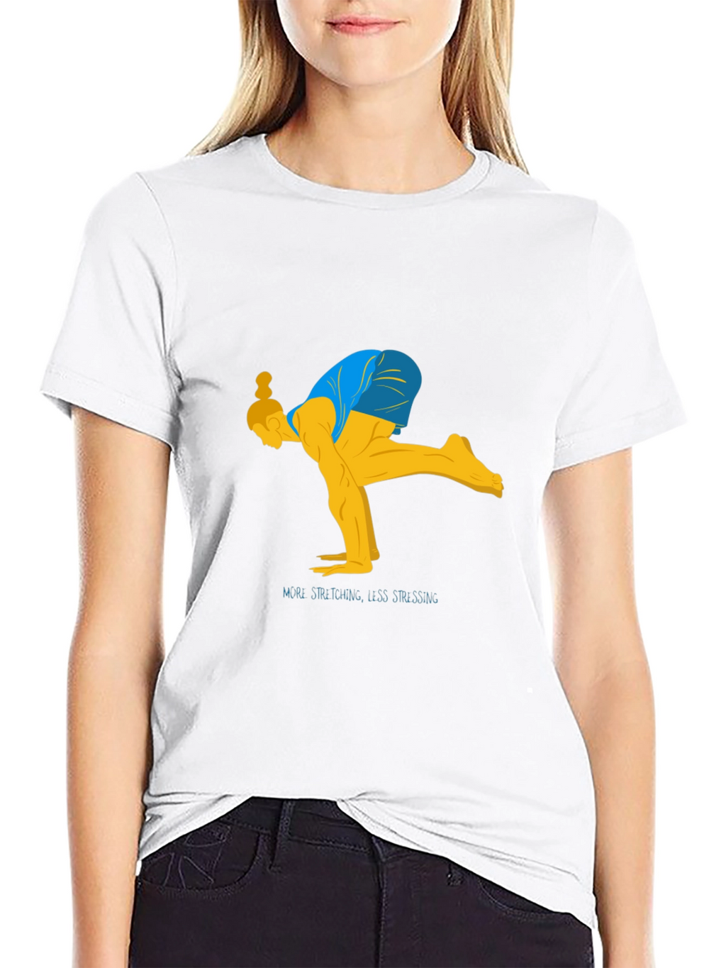 Yoga Stretch Graphic Tee - Black