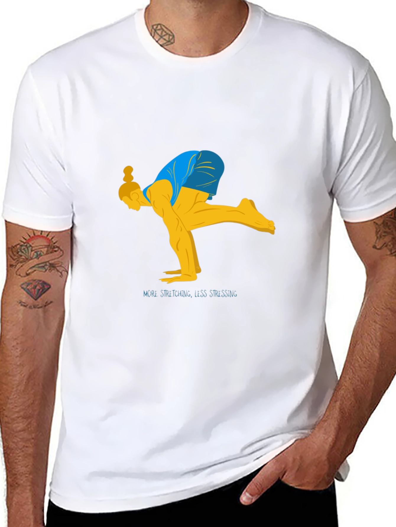 Yoga Stretch Graphic Tee - Black