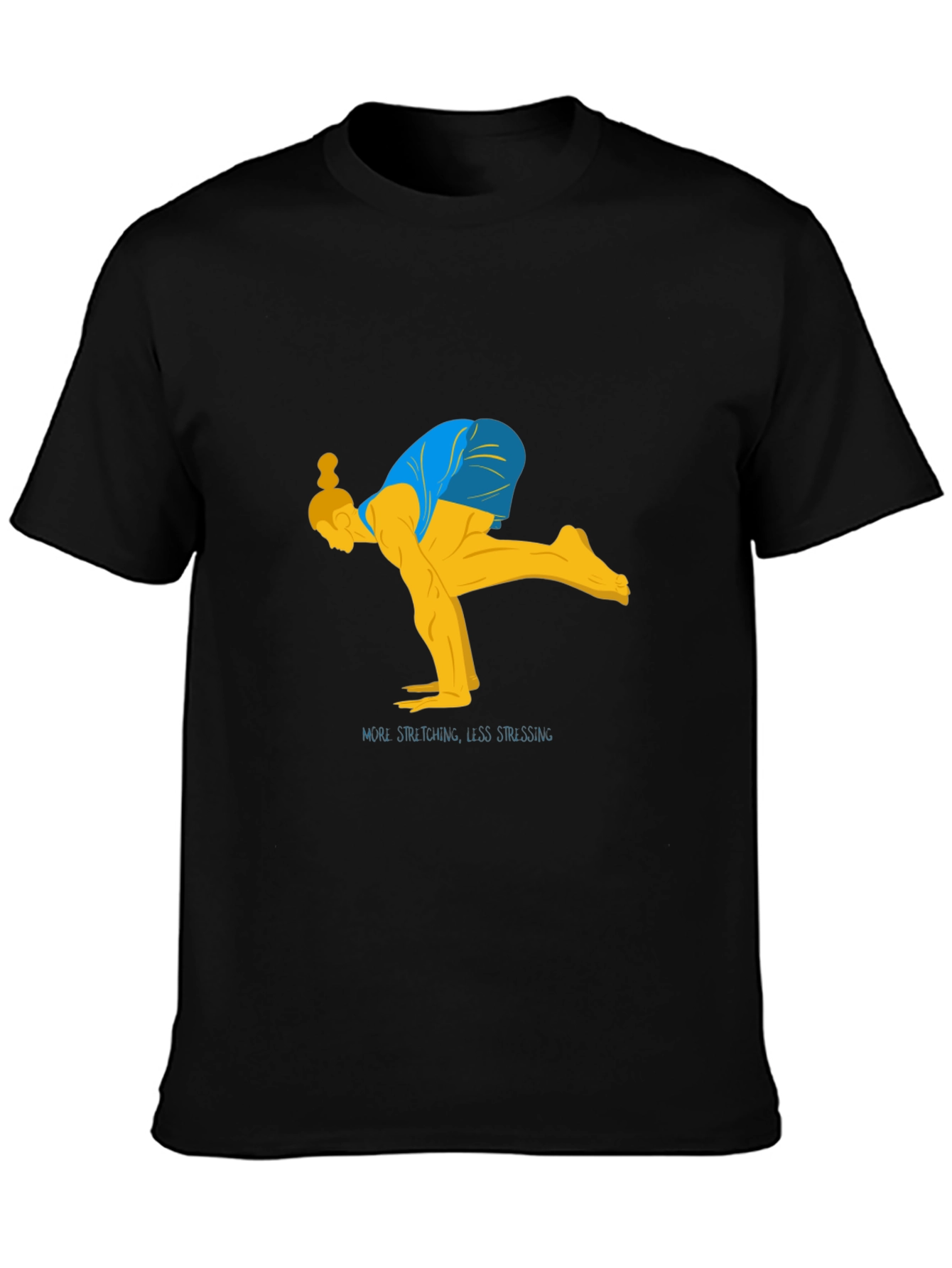 Yoga Stretch Graphic Tee - Black