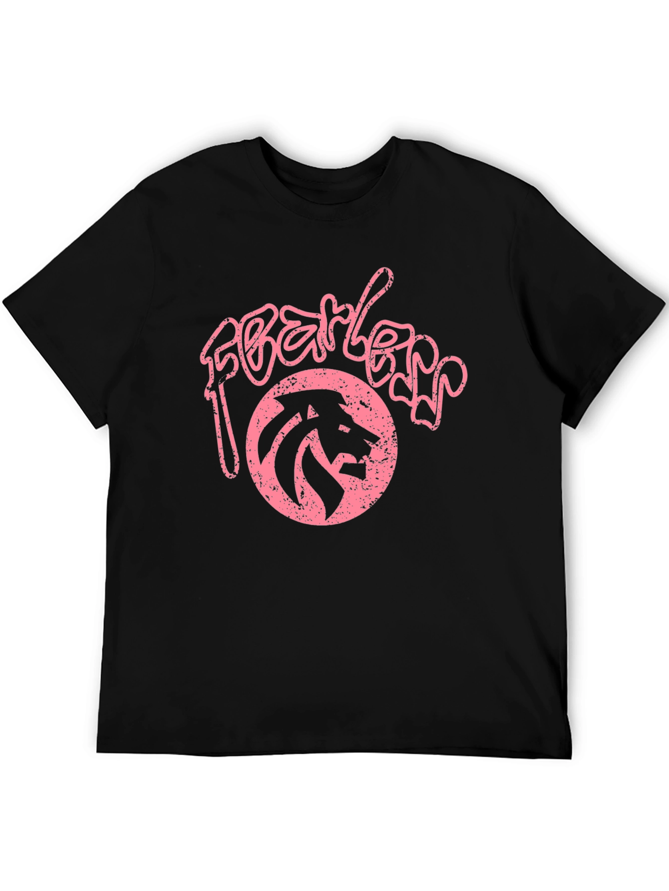 Fearless Lion Graphic Tee - Stylish Mens Black T-Shirt