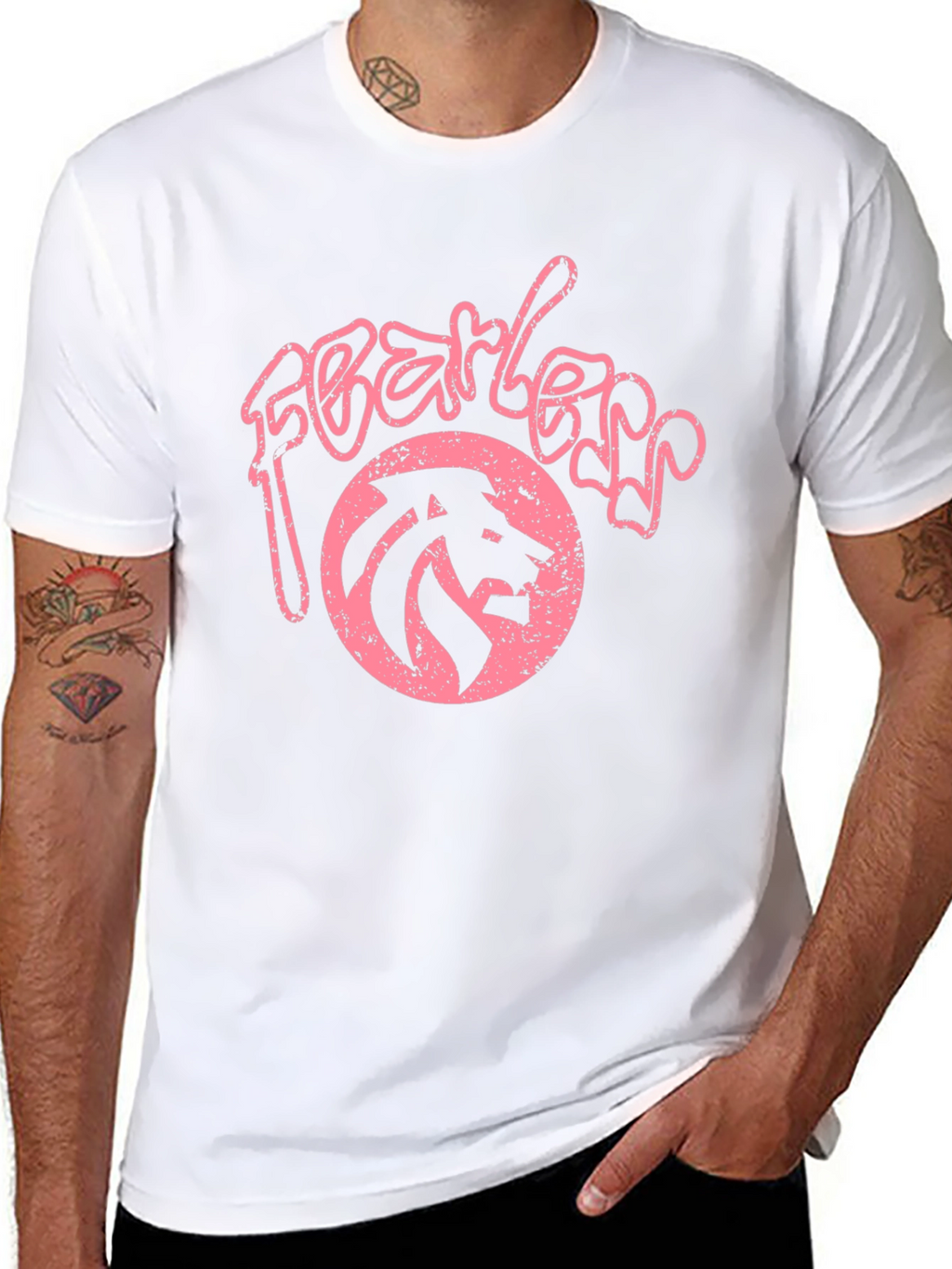 Fearless Lion Graphic Tee - Stylish Mens Black T-Shirt