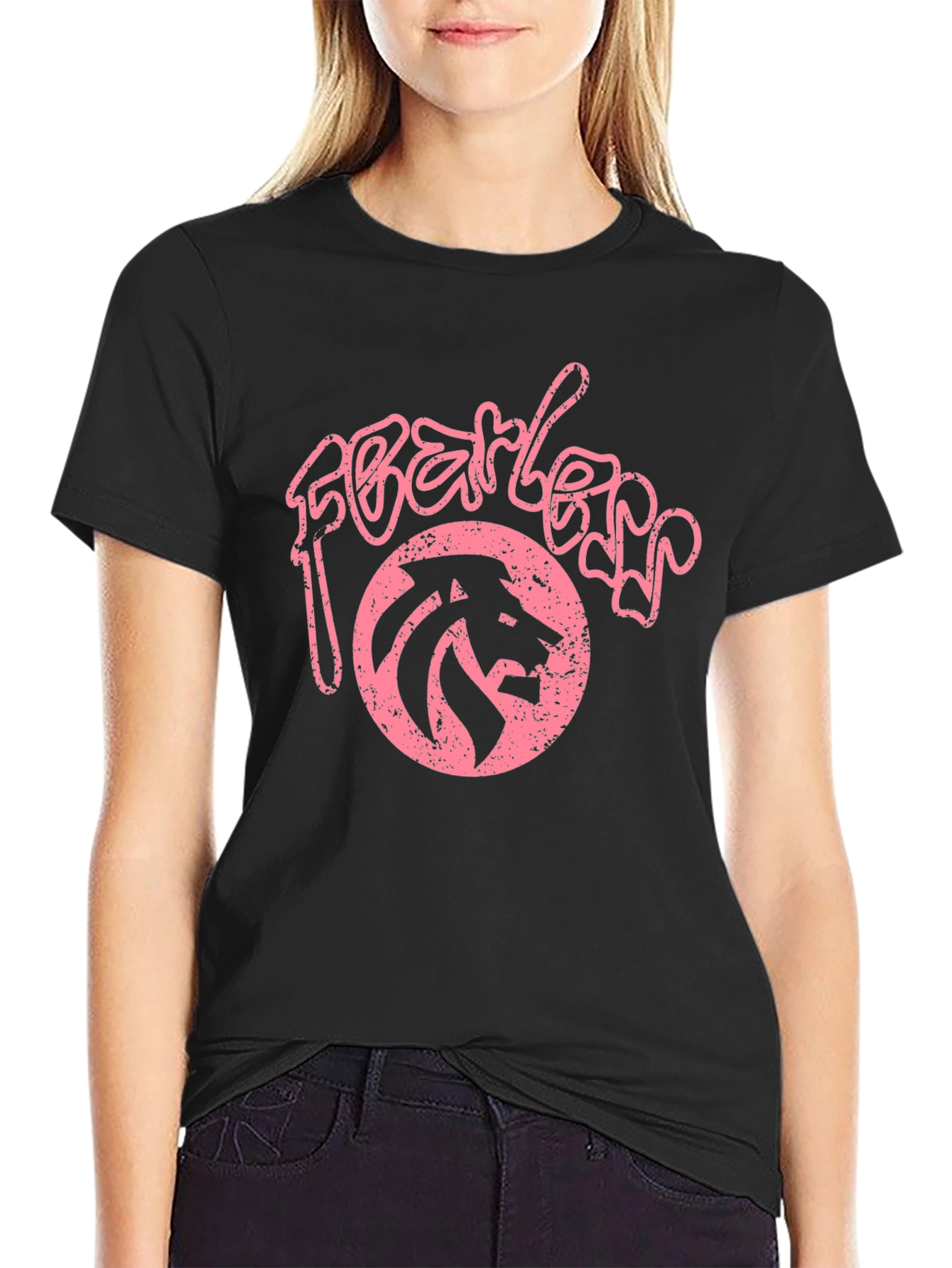 Fearless Lion Graphic Tee - Stylish Mens Black T-Shirt