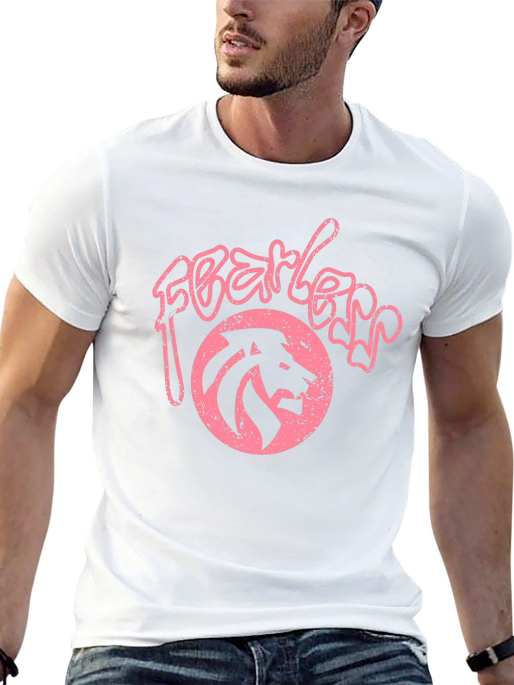 Fearless Lion Graphic Tee - Stylish Mens Black T-Shirt