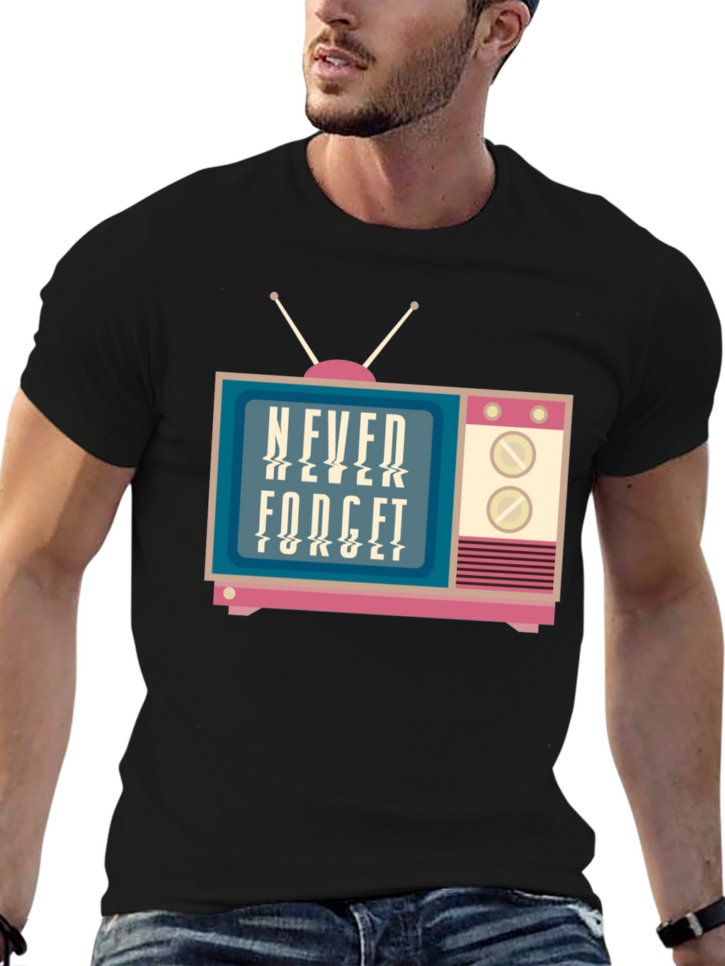 Retro TV Never Forget Graphic Tee