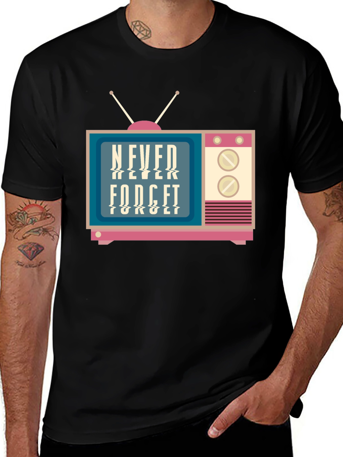 Retro TV Never Forget Graphic Tee