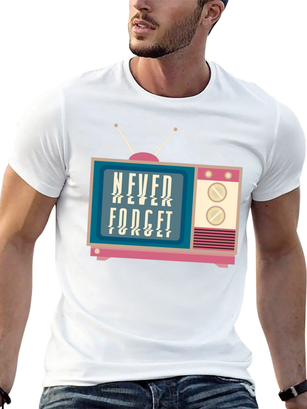 Retro TV Never Forget Graphic Tee