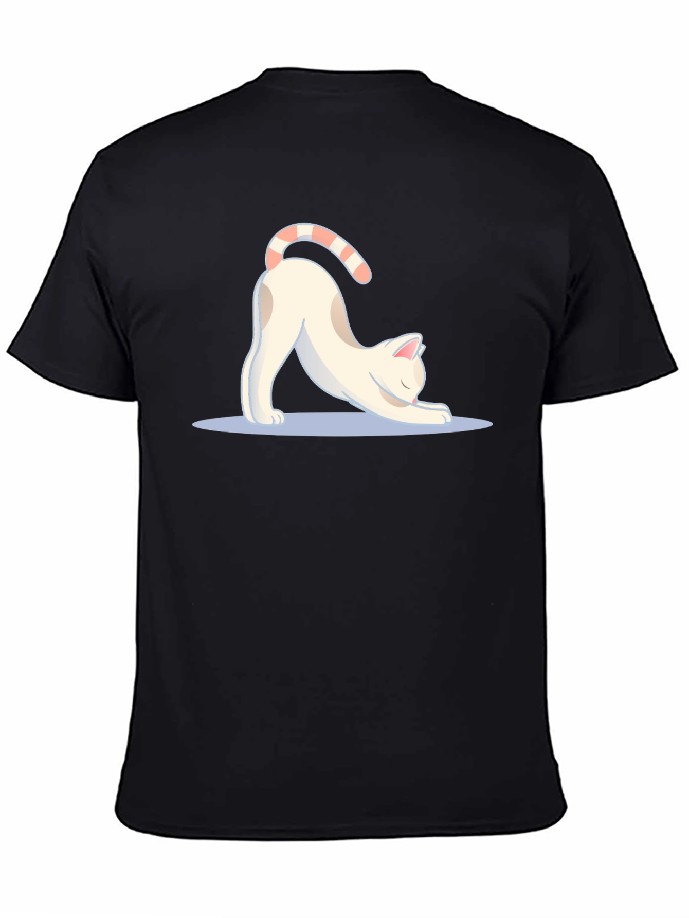 Yoga Cat Black T-Shirt - Stretch & Relax in Style!