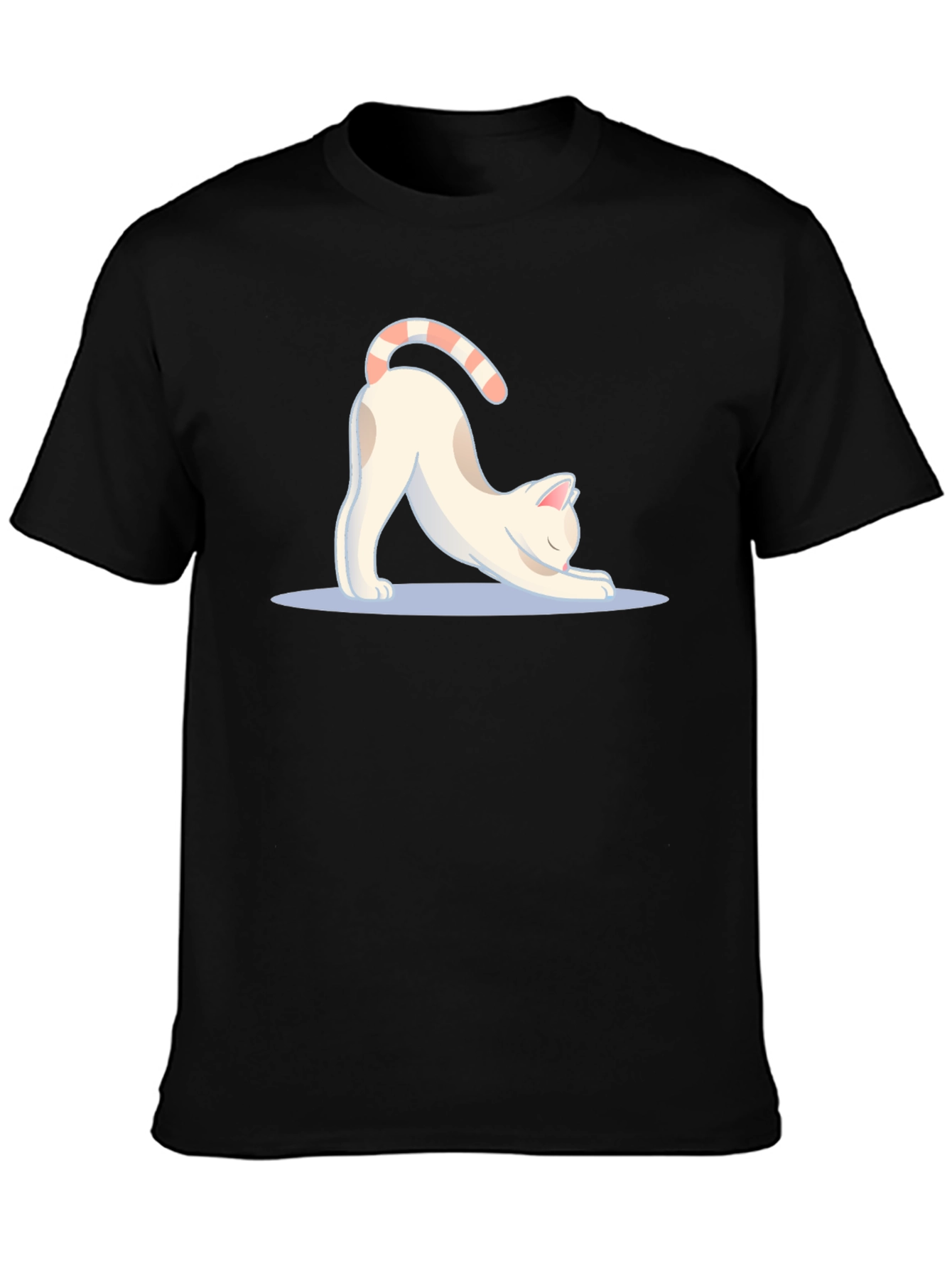 Yoga Cat Black T-Shirt - Stretch & Relax in Style!