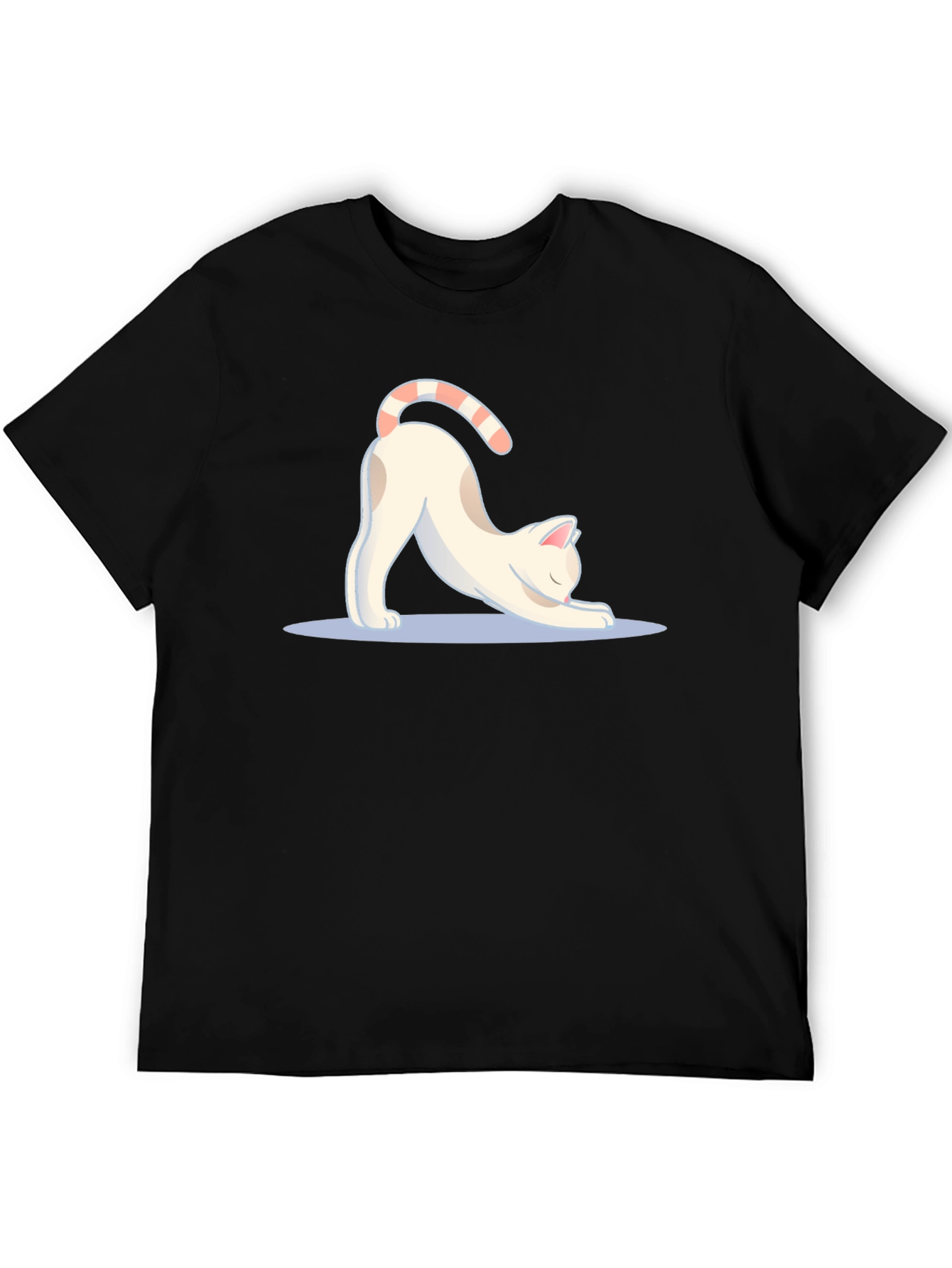 Yoga Cat Black T-Shirt - Stretch & Relax in Style!