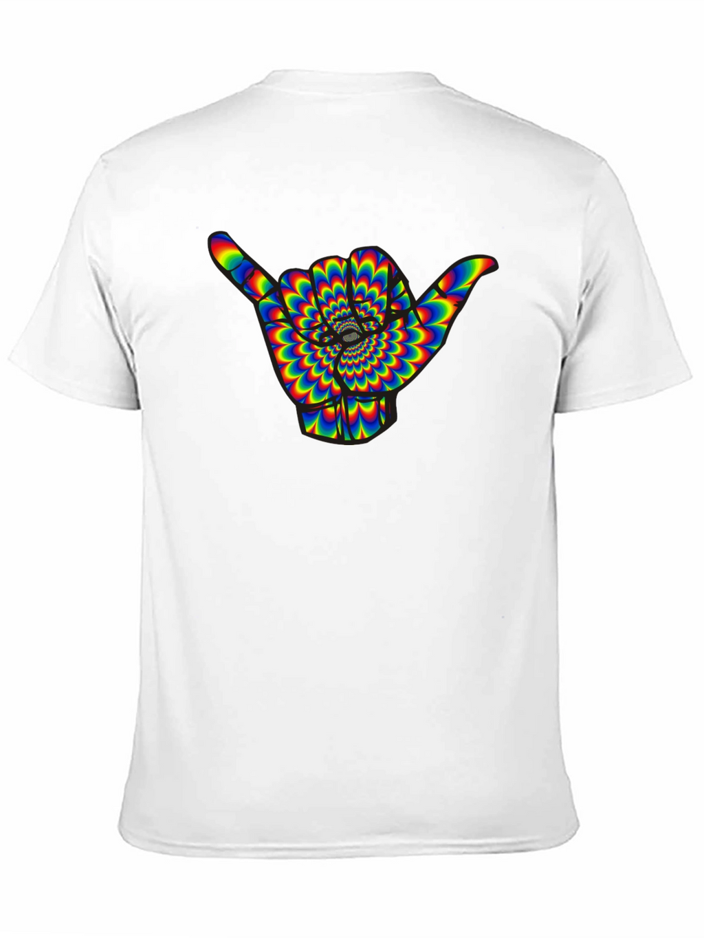 Hang Loose Shaka Rainbow Psychedelic Mens T-Shirt