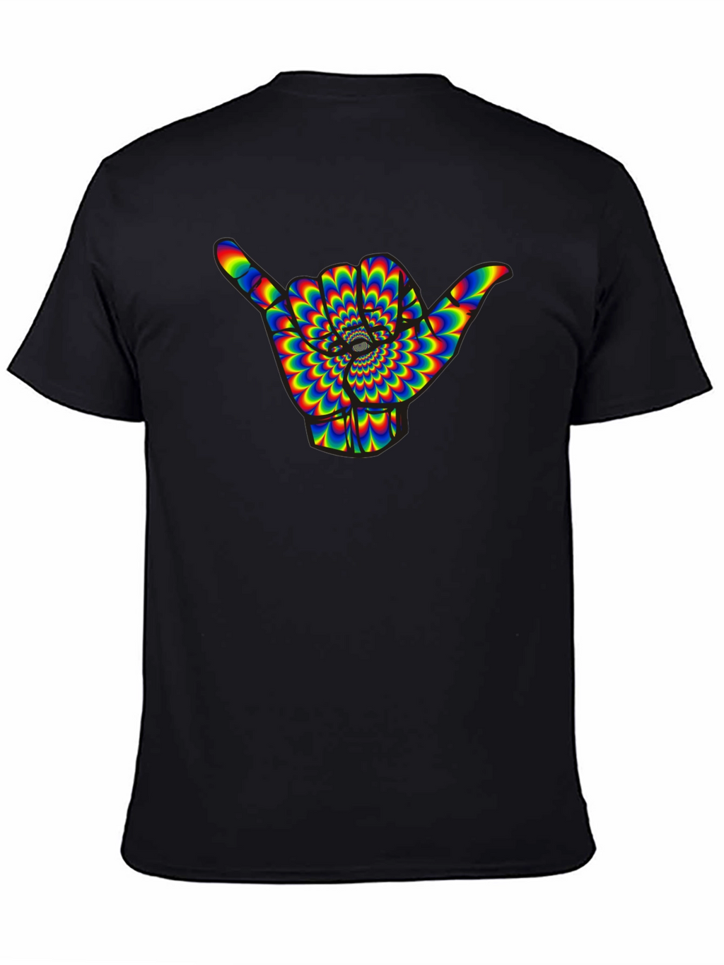 Hang Loose Shaka Rainbow Psychedelic Mens T-Shirt