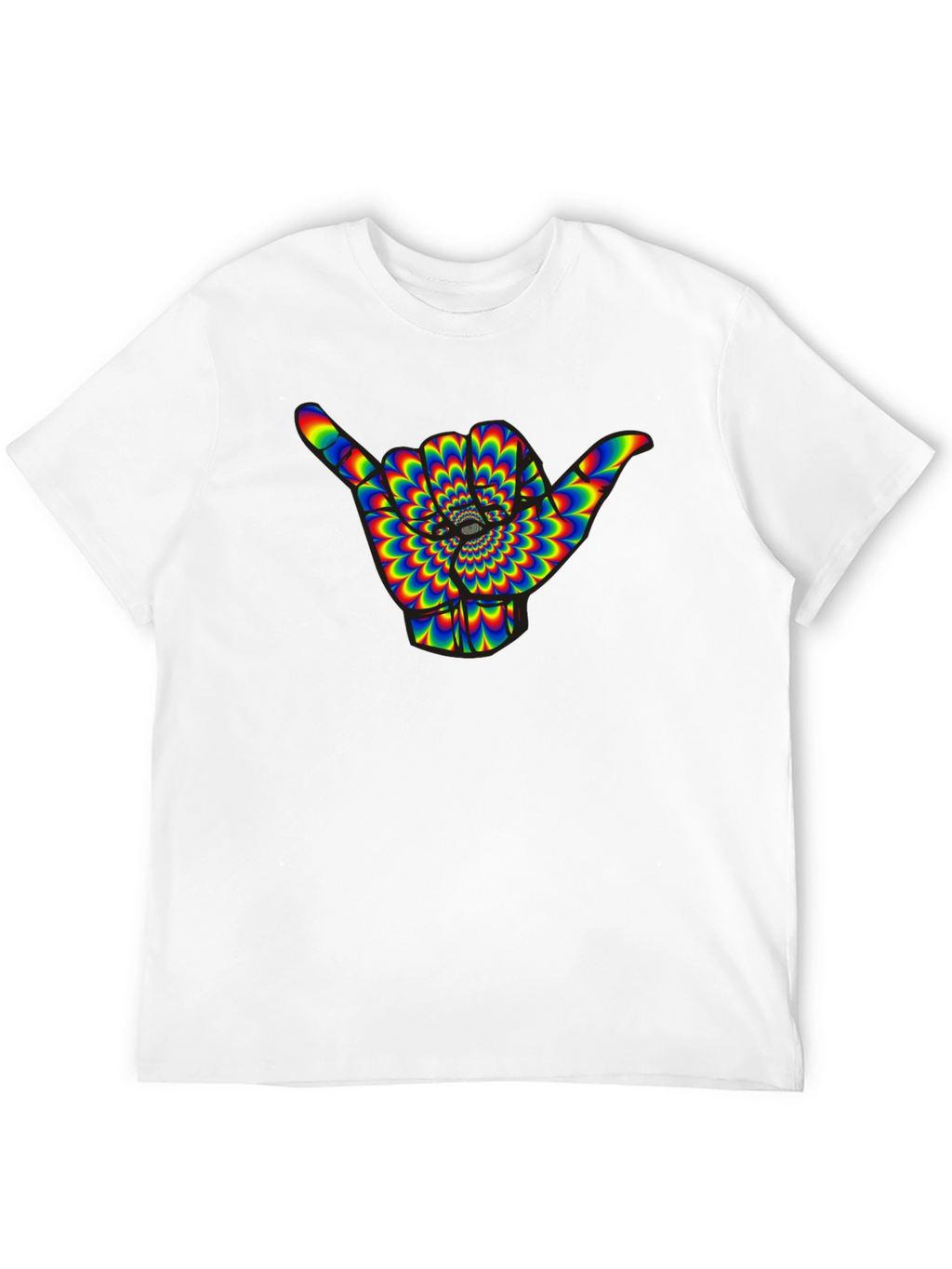 Hang Loose Shaka Rainbow Psychedelic Mens T-Shirt