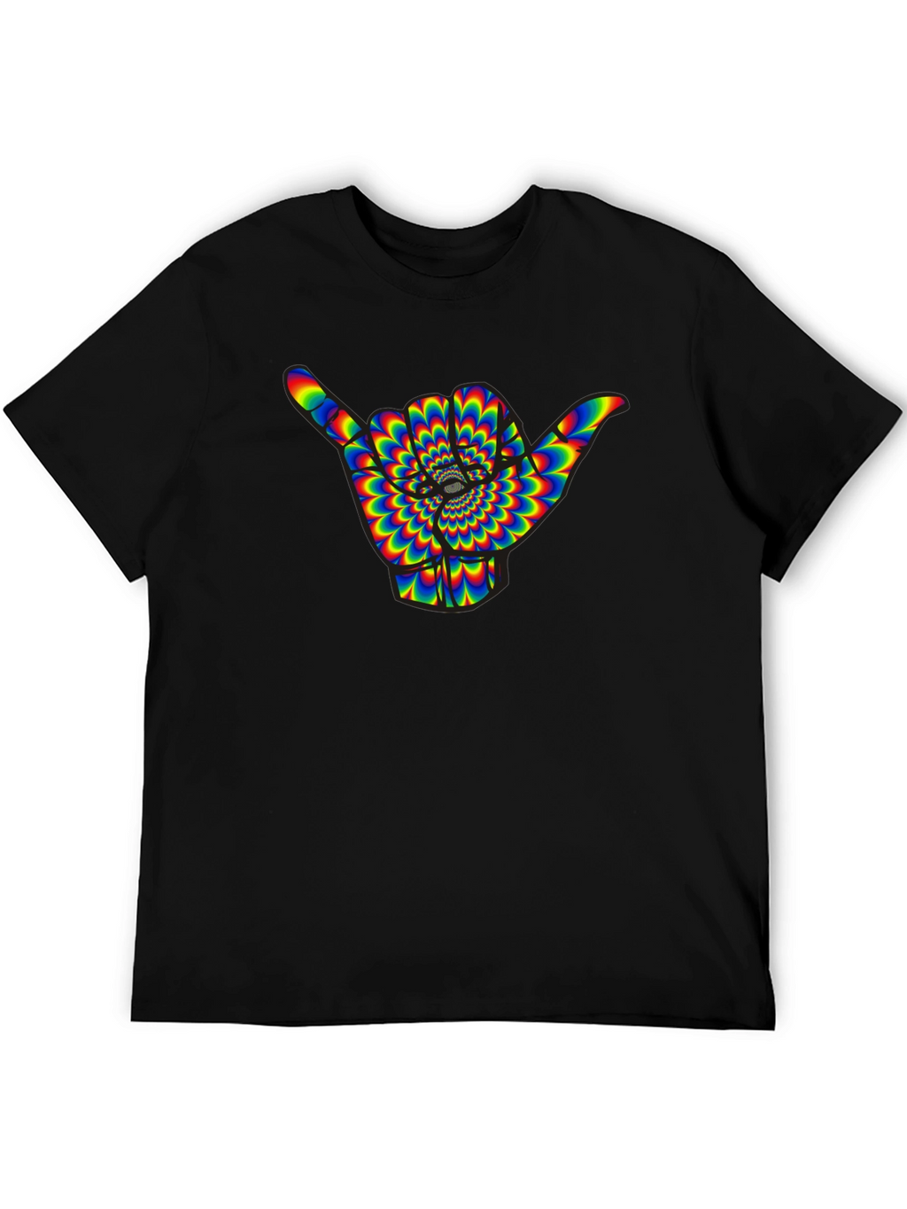 Hang Loose Shaka Rainbow Psychedelic Mens T-Shirt