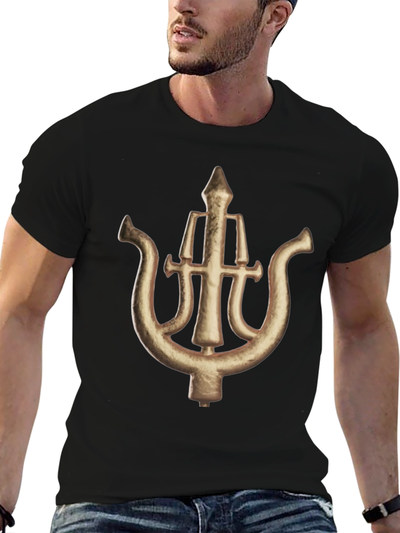 Unique Symbol Graphic Black T-Shirt