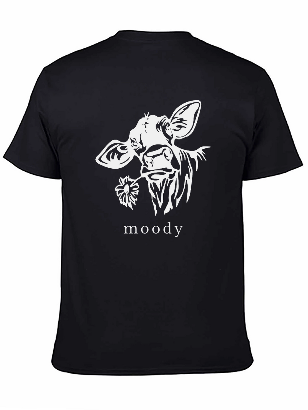 Moody Cow Graphic T-Shirt - Black