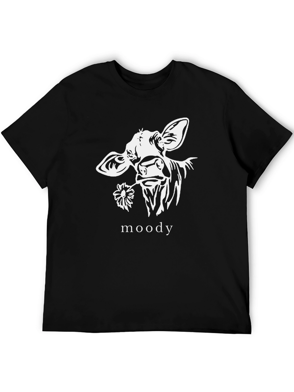 Moody Cow Graphic T-Shirt - Black