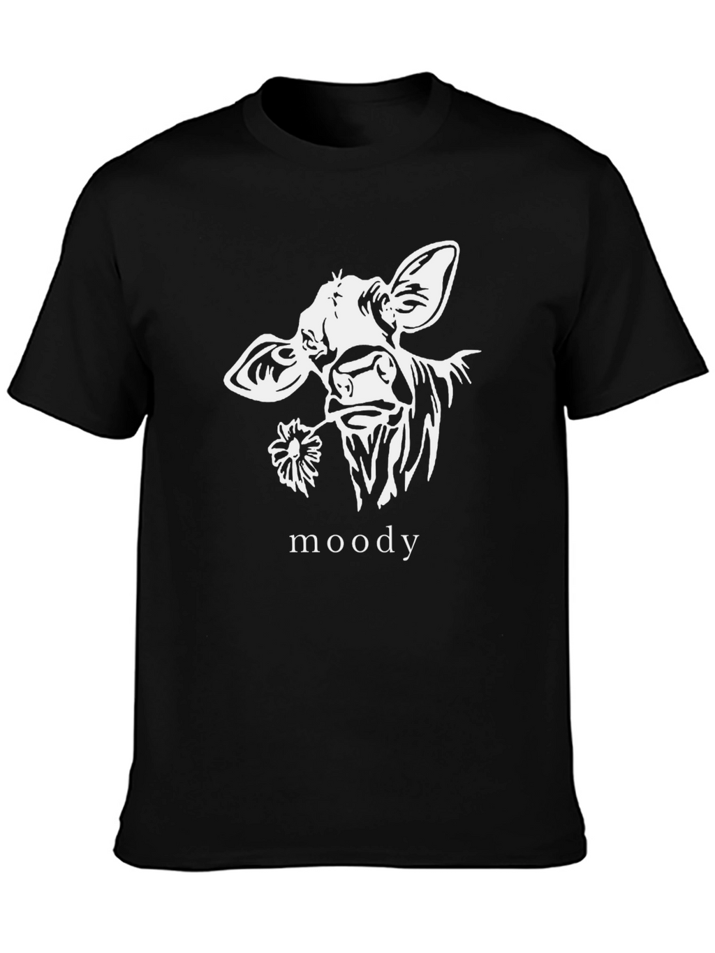 Moody Cow Graphic T-Shirt - Black