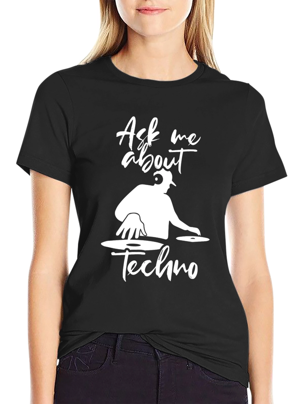 Ask Me About Techno DJ Graphic T-Shirt