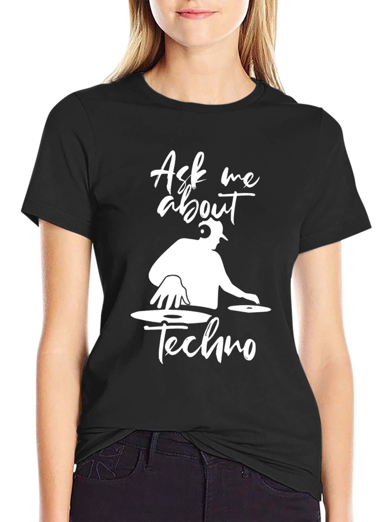 Ask Me About Techno DJ Graphic T-Shirt
