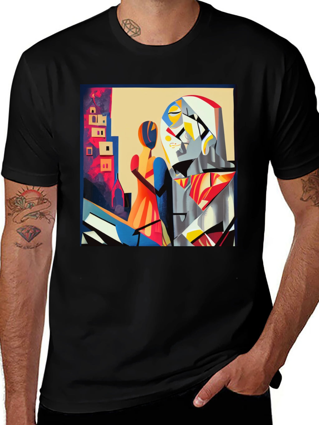 Abstract Art Graphic Tee - Modern Black T-Shirt