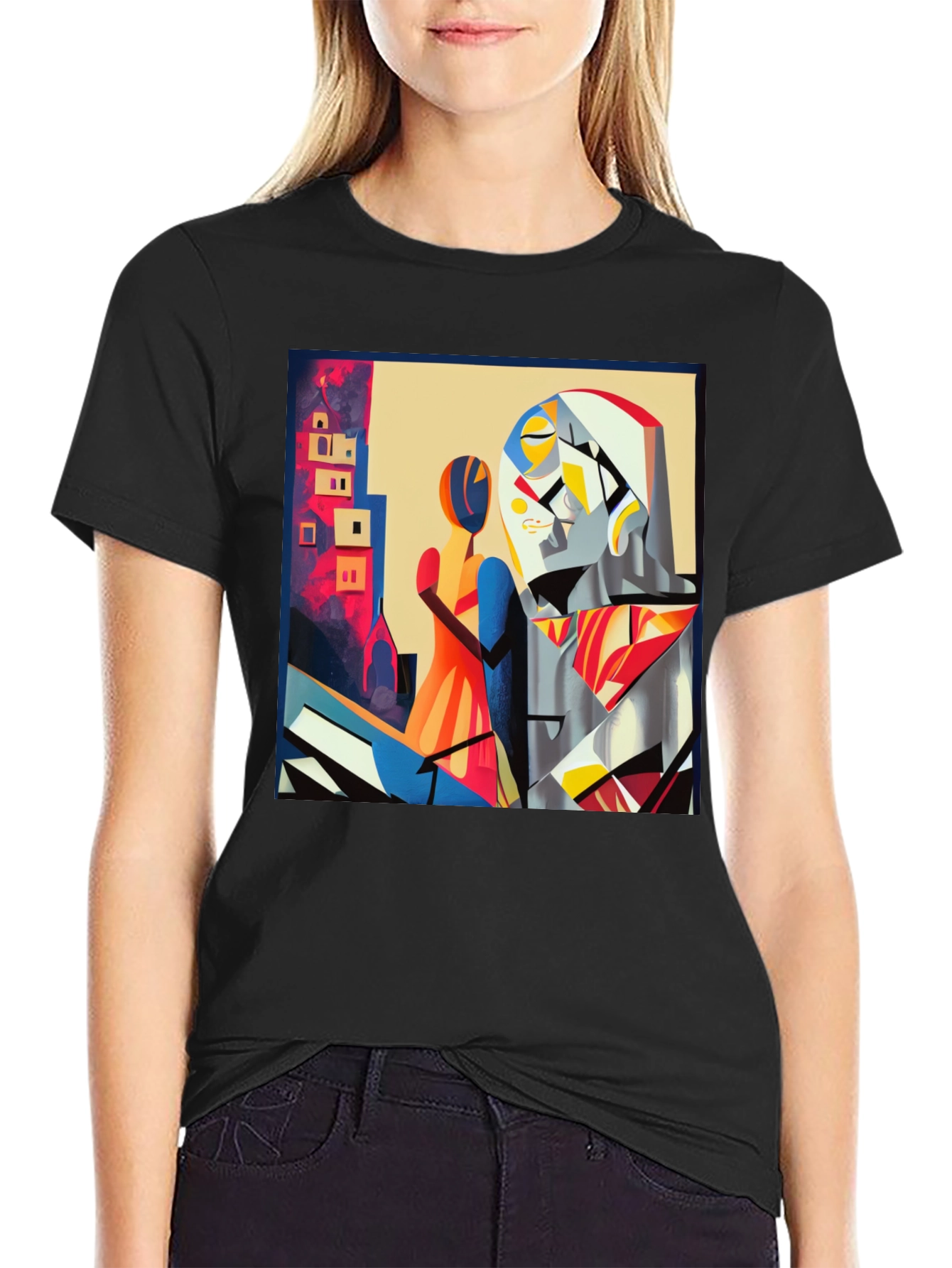 Abstract Art Graphic Tee - Modern Black T-Shirt