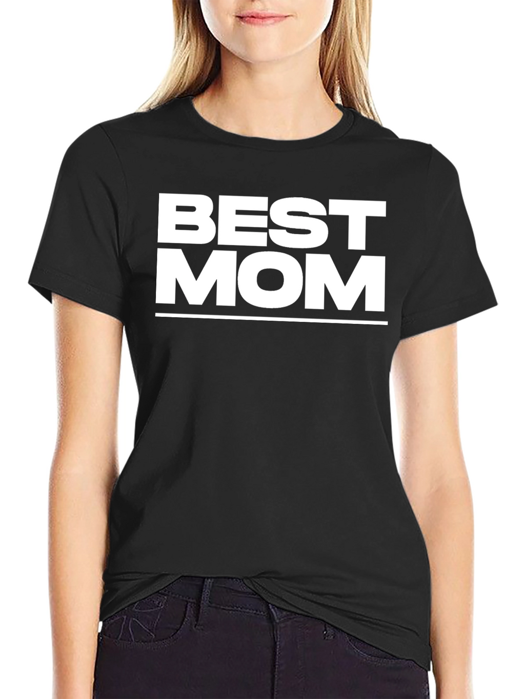 Best Mom Black Graphic T-Shirt