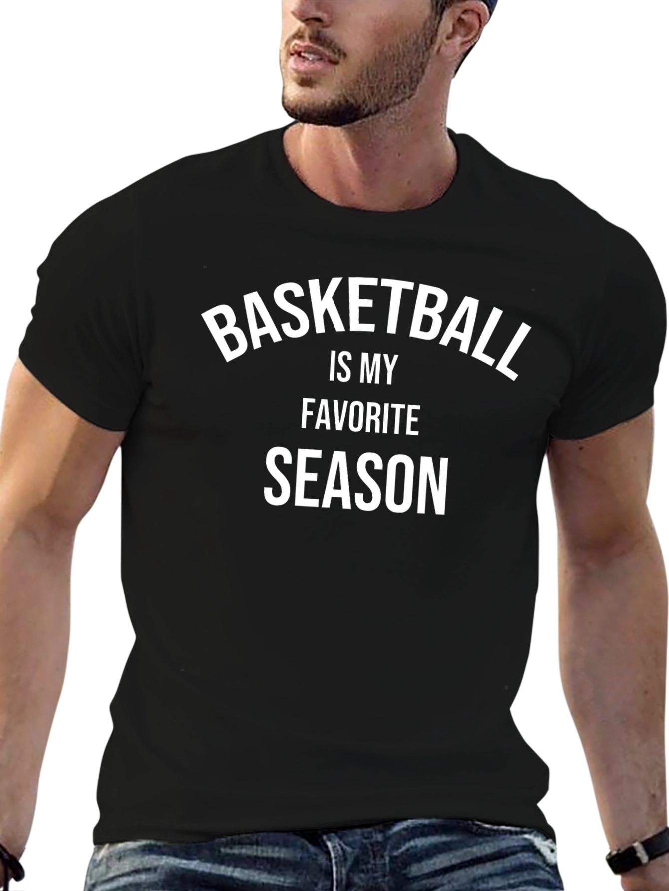 Basketball Is My Favorite Season Black T-Shirt
