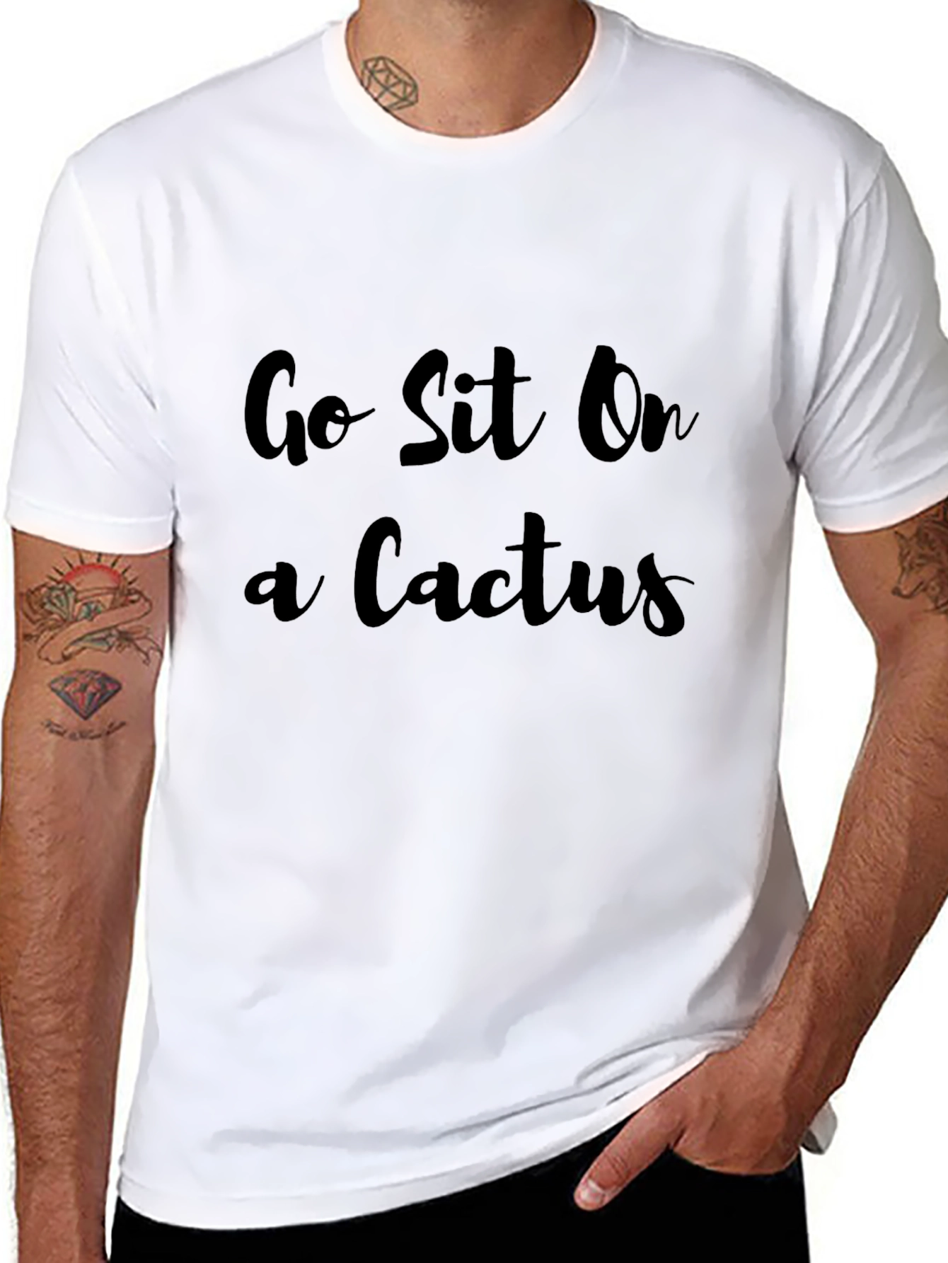 Go Sit On a Cactus T-Shirt Funny Novelty Tee