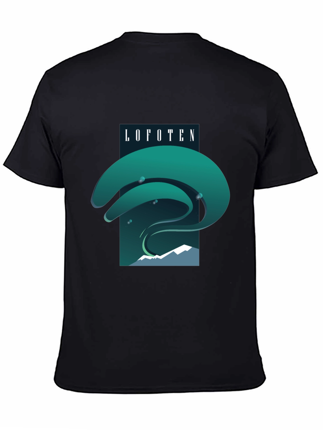 Lofoten Northern Lights Graphic Tee - Black