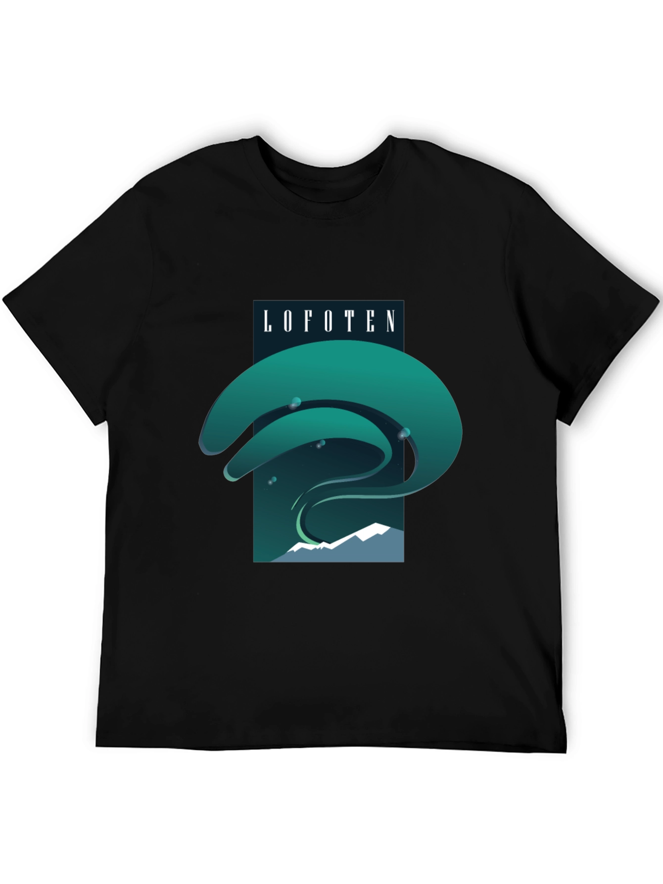 Lofoten Northern Lights Graphic Tee - Black