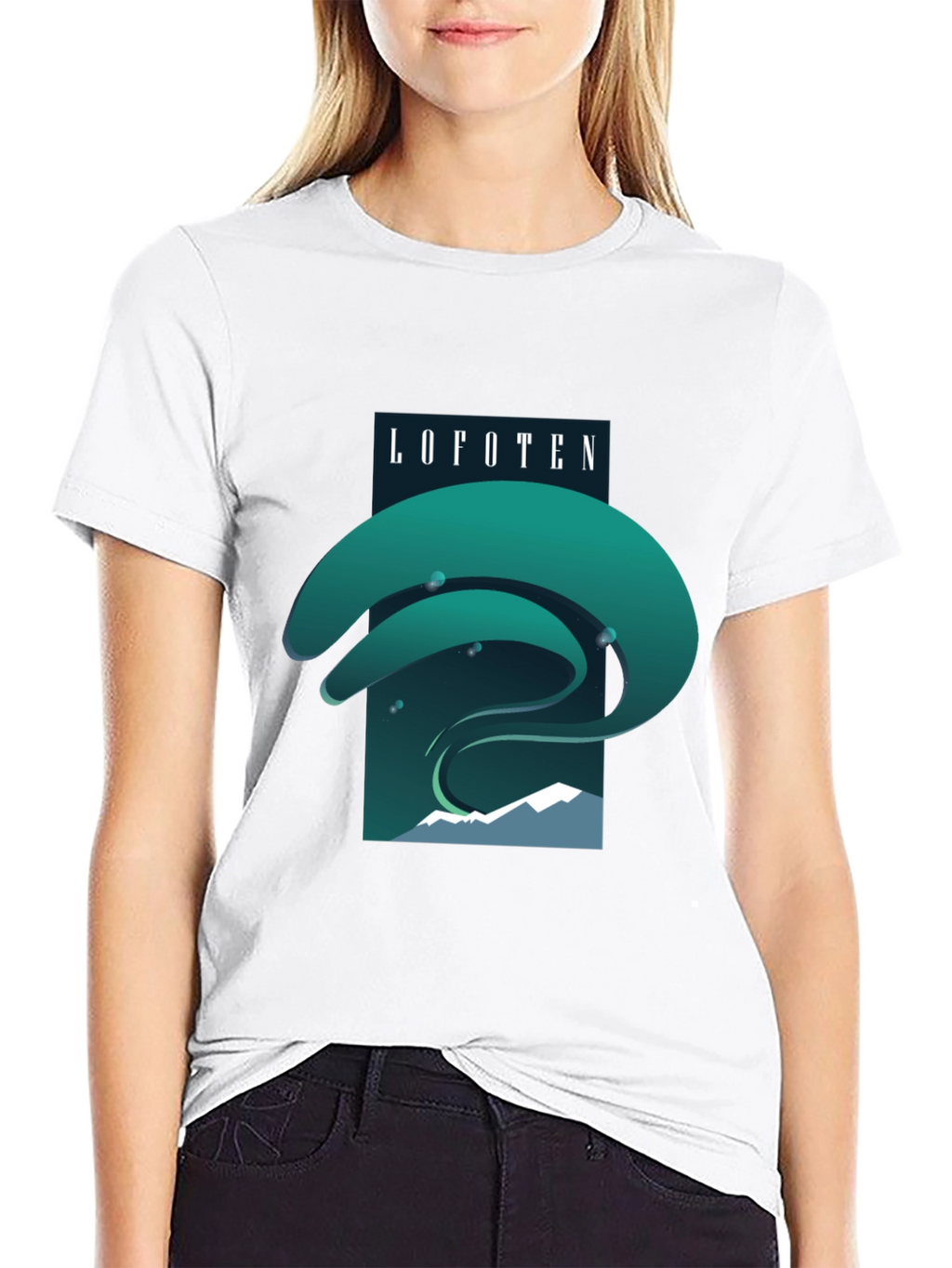 Lofoten Northern Lights Graphic Tee - Black