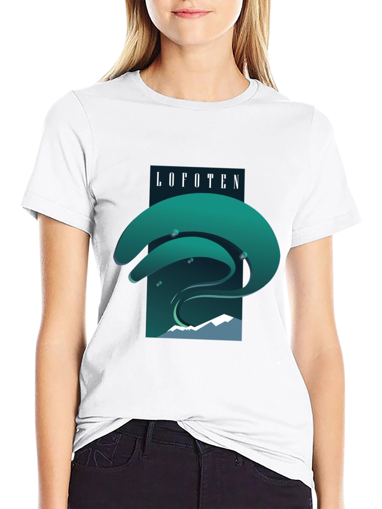 Lofoten Northern Lights Graphic Tee - Black