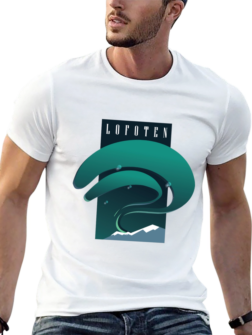 Lofoten Northern Lights Graphic Tee - Black