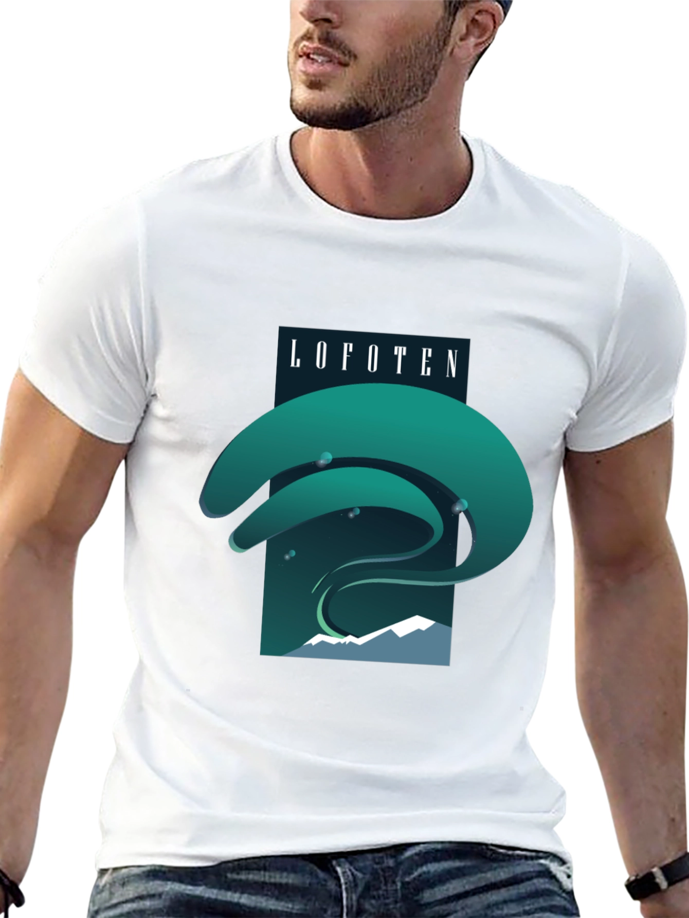 Lofoten Northern Lights Graphic Tee - Black