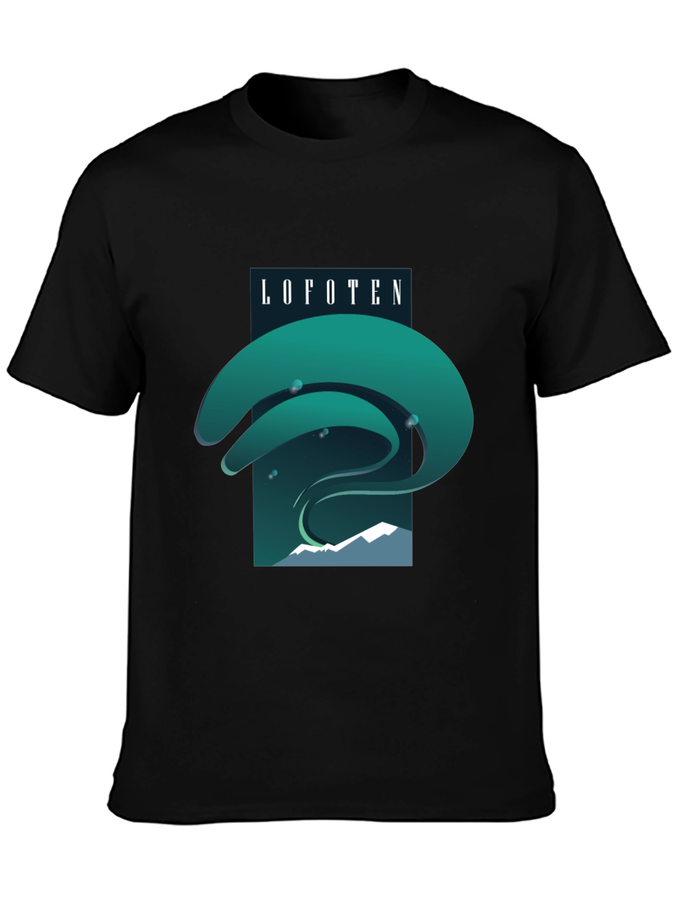 Lofoten Northern Lights Graphic Tee - Black