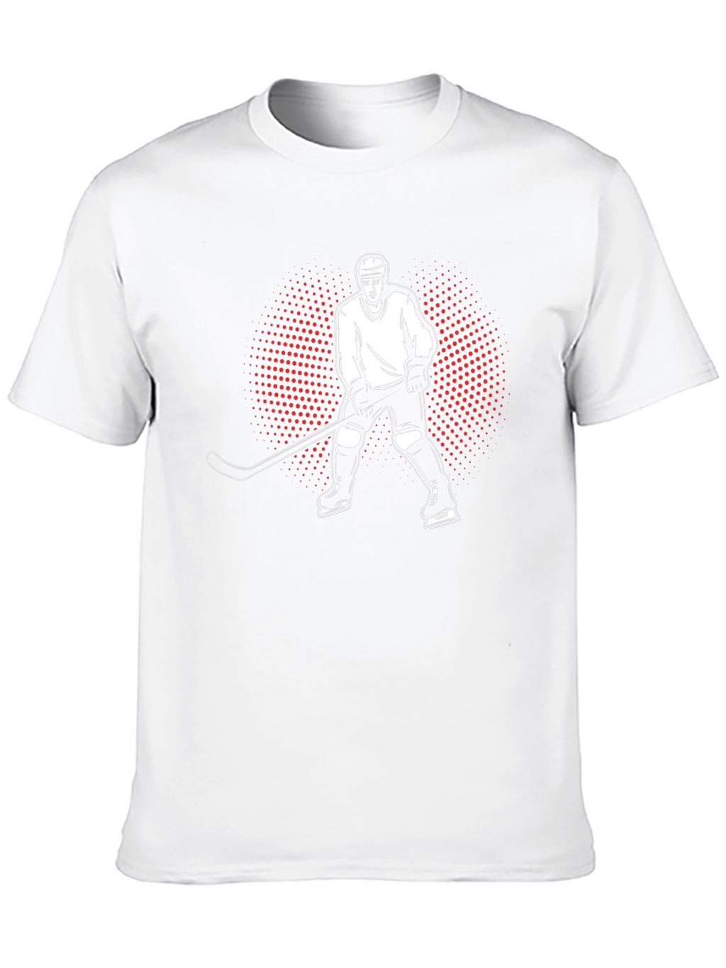 Hockey Player Graphic Tee - Black Cotton T-Shirt