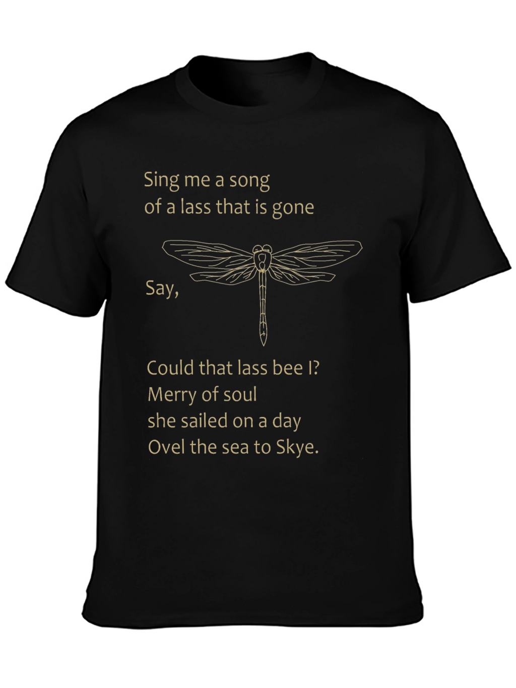 Dragonfly & Lyrics Graphic T-Shirt