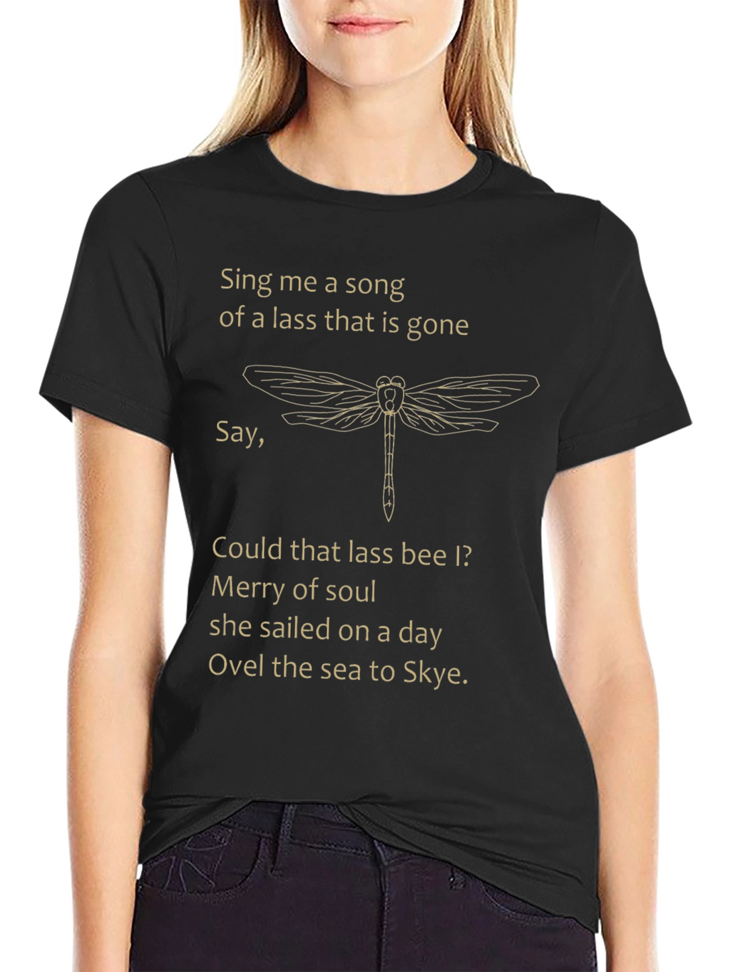 Dragonfly & Lyrics Graphic T-Shirt