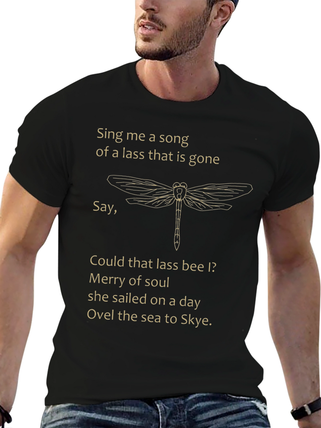 Dragonfly & Lyrics Graphic T-Shirt