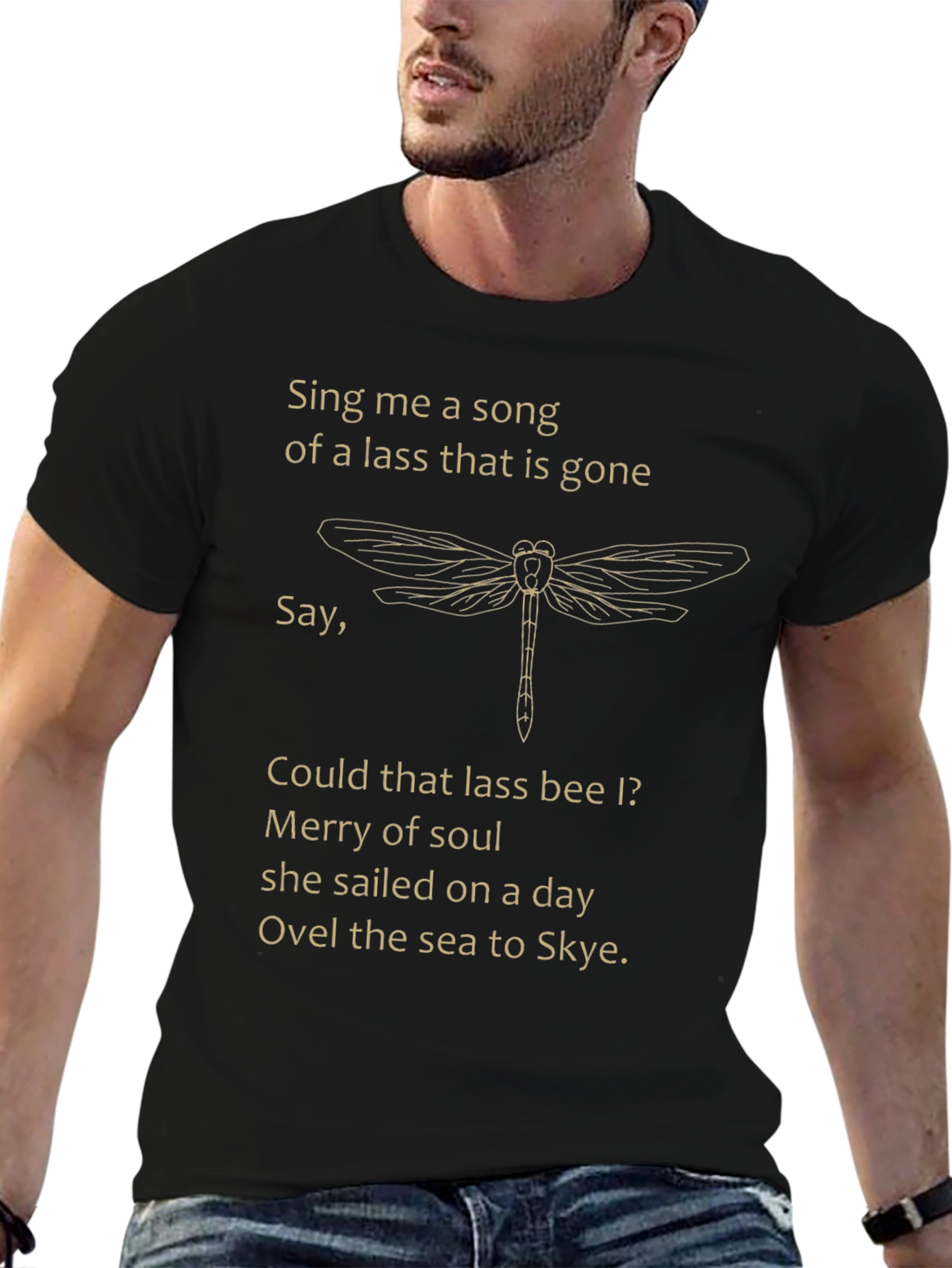 Dragonfly & Lyrics Graphic T-Shirt