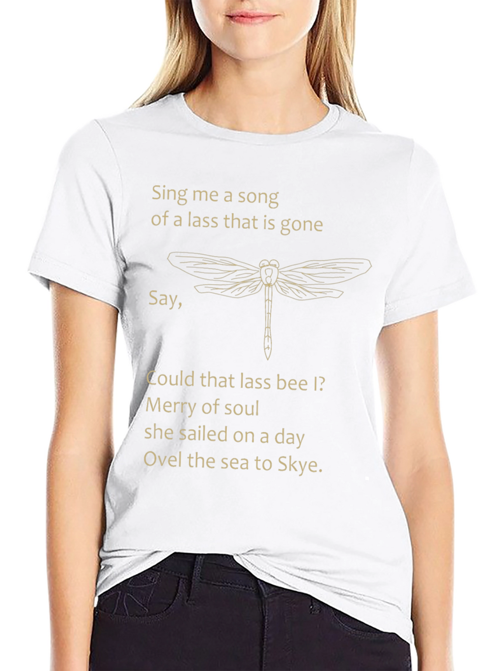 Dragonfly & Lyrics Graphic T-Shirt