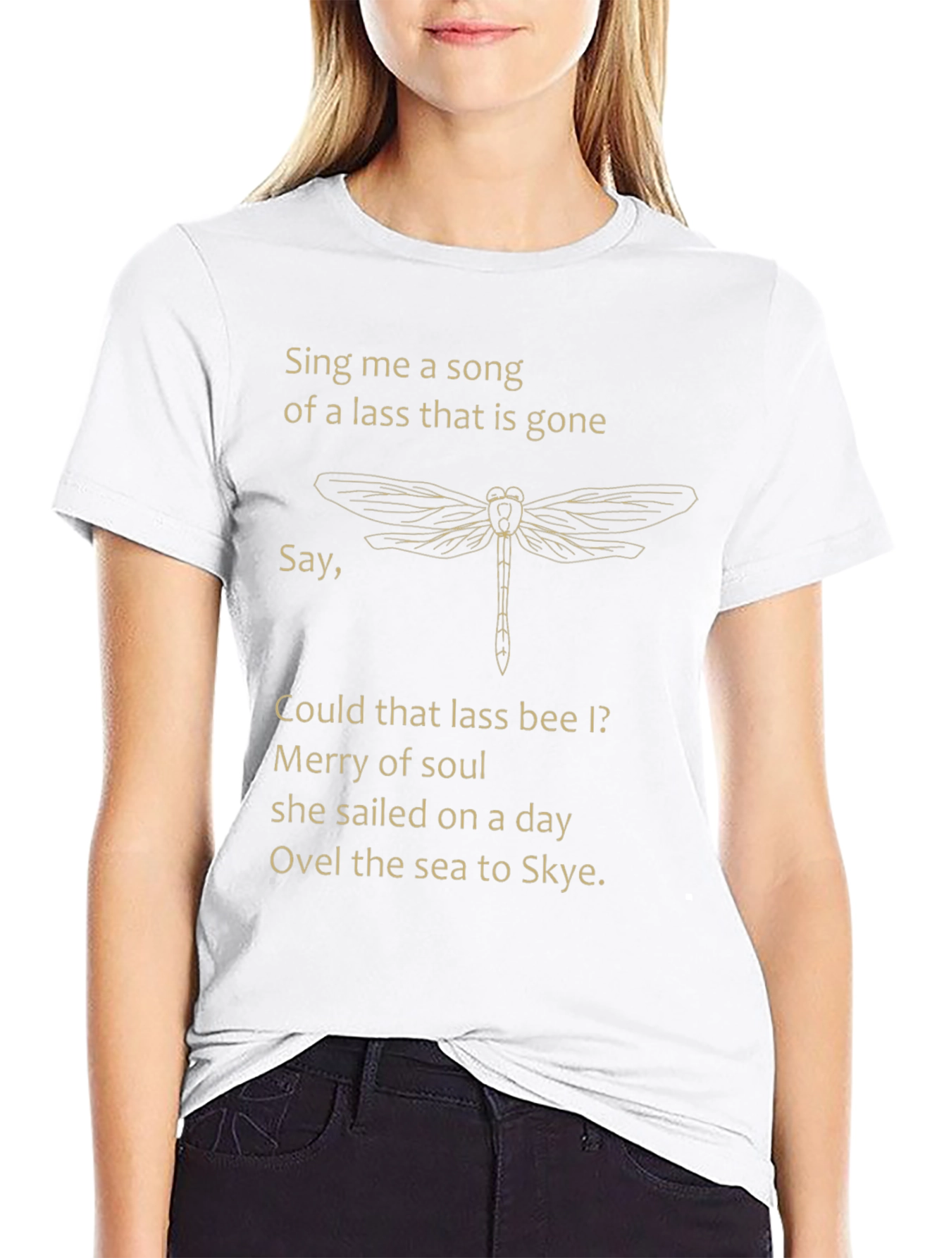 Dragonfly & Lyrics Graphic T-Shirt