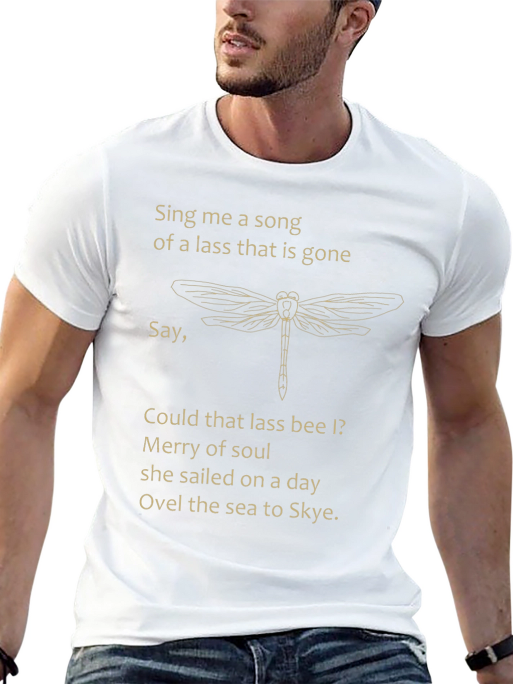 Dragonfly & Lyrics Graphic T-Shirt