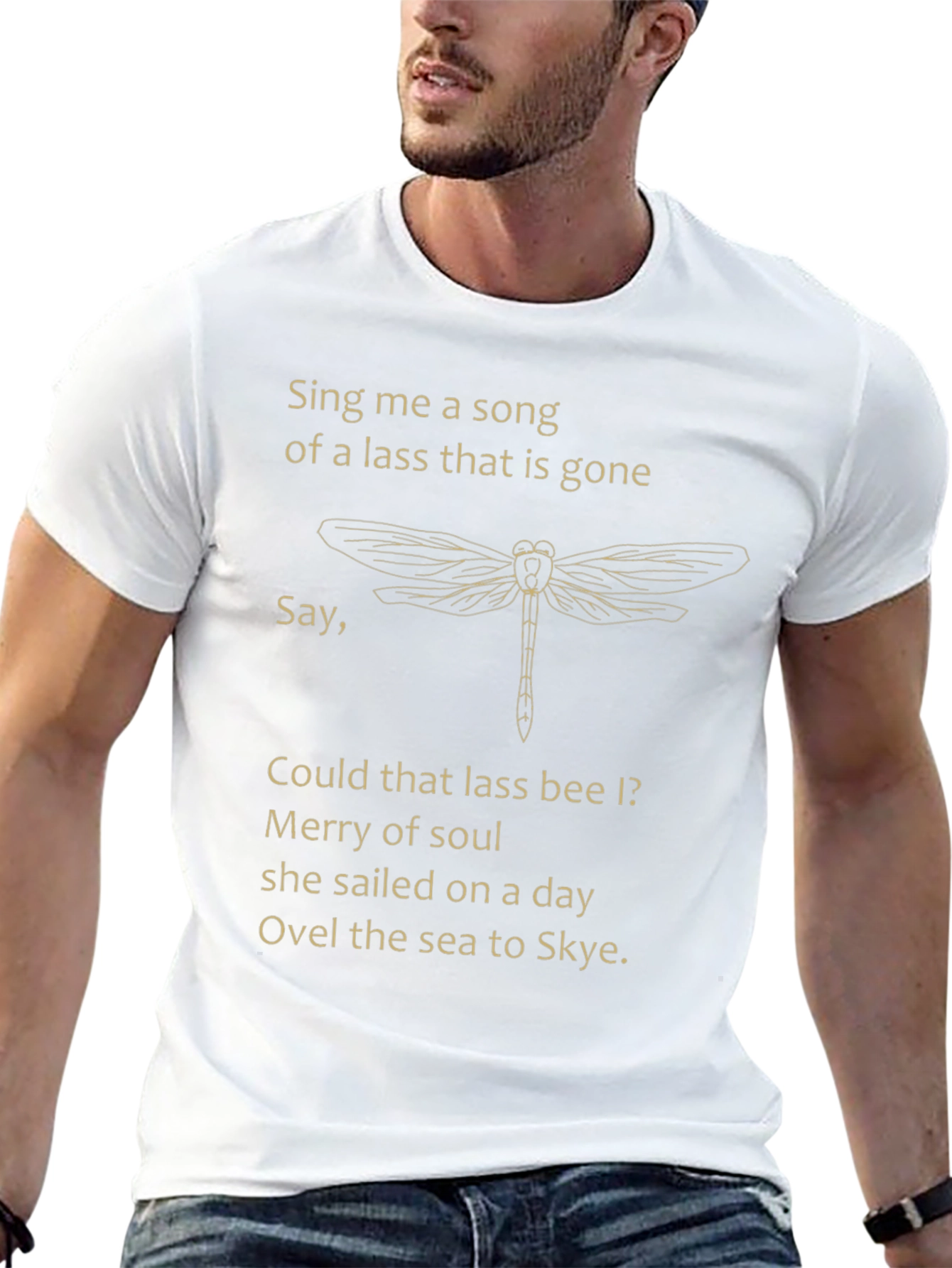 Dragonfly & Lyrics Graphic T-Shirt