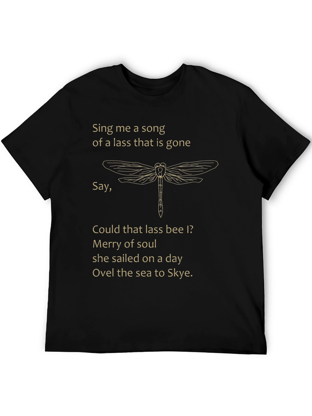 Dragonfly & Lyrics Graphic T-Shirt