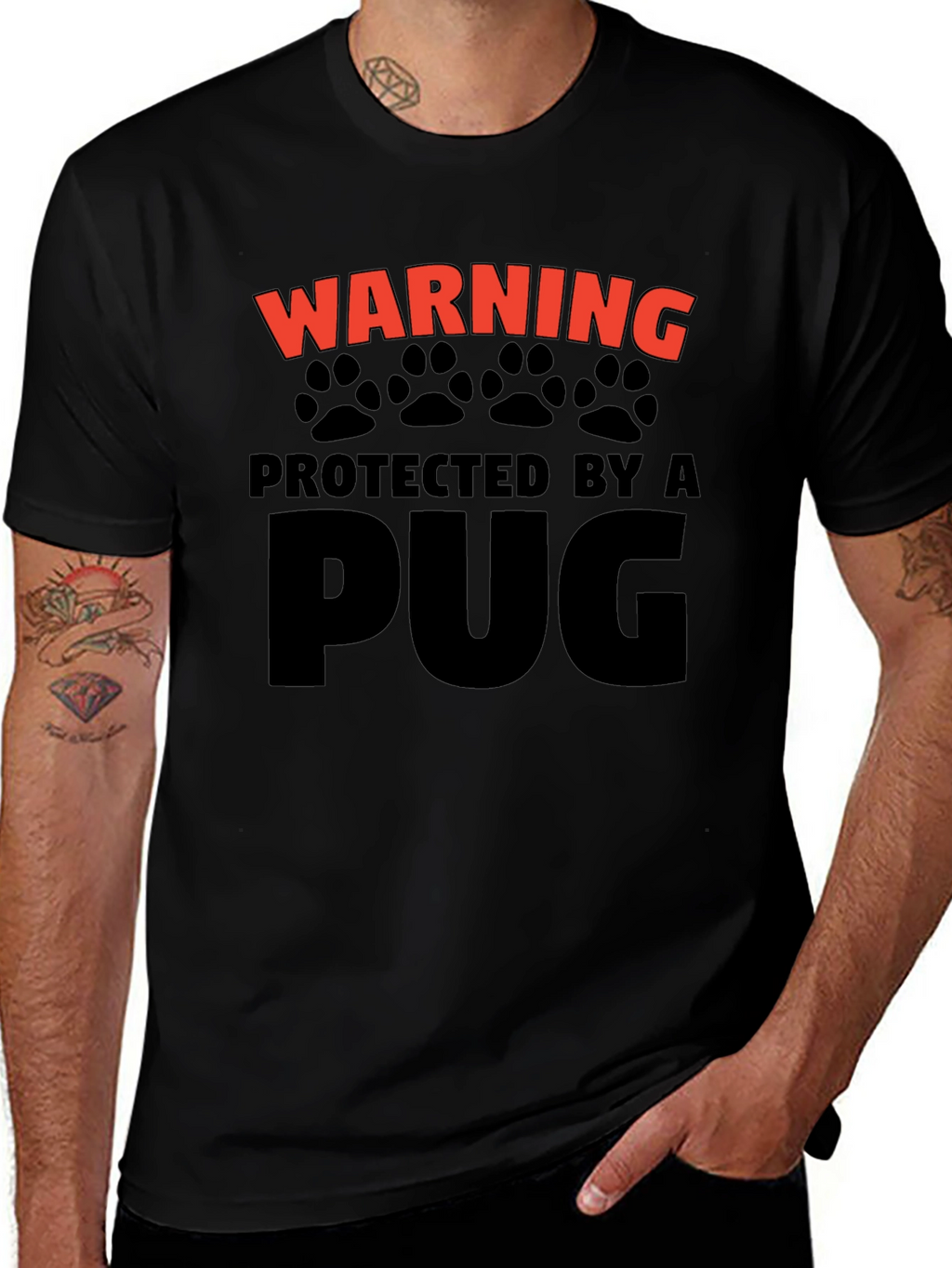 Protected By A Pug Graphic Tee