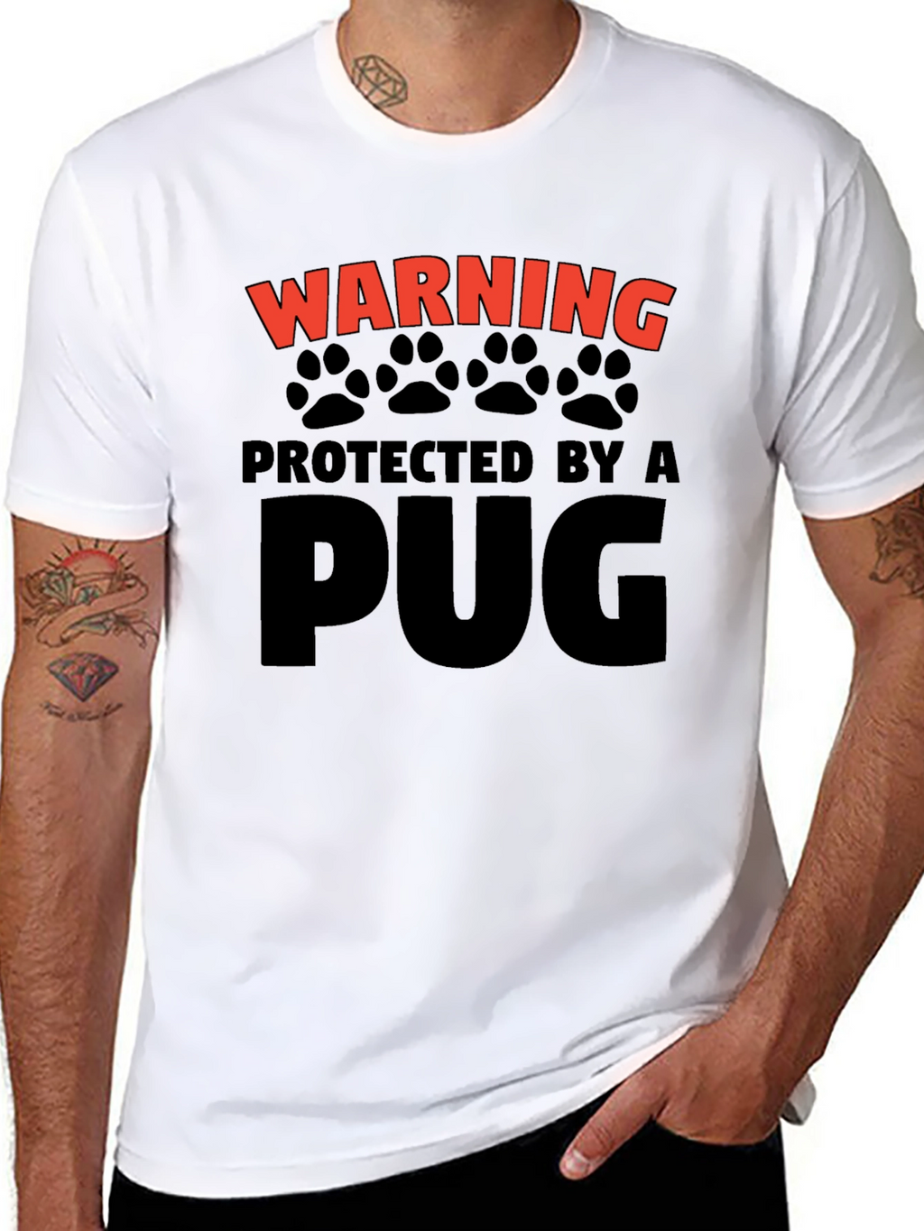 Protected By A Pug Graphic Tee