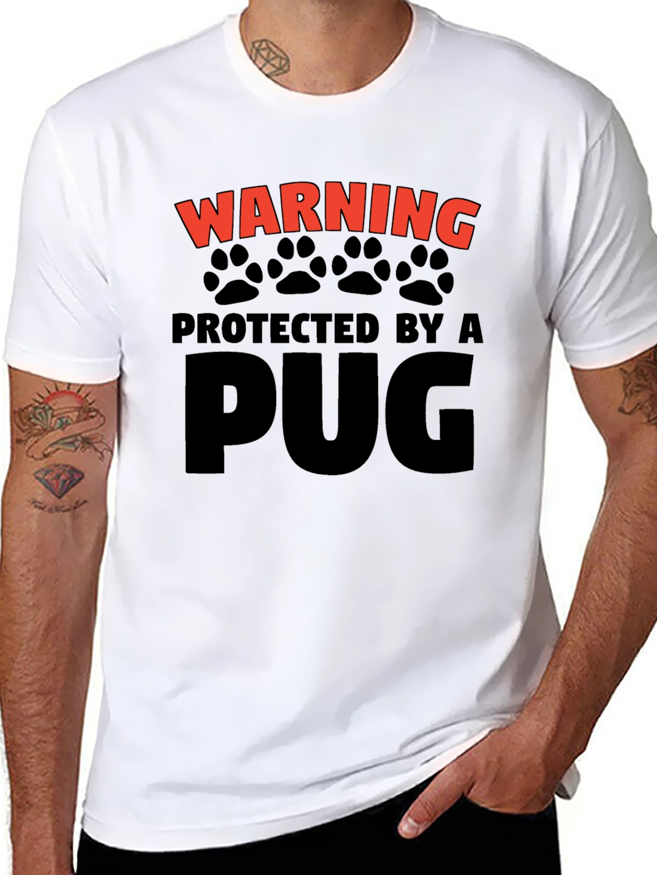 Protected By A Pug Graphic Tee