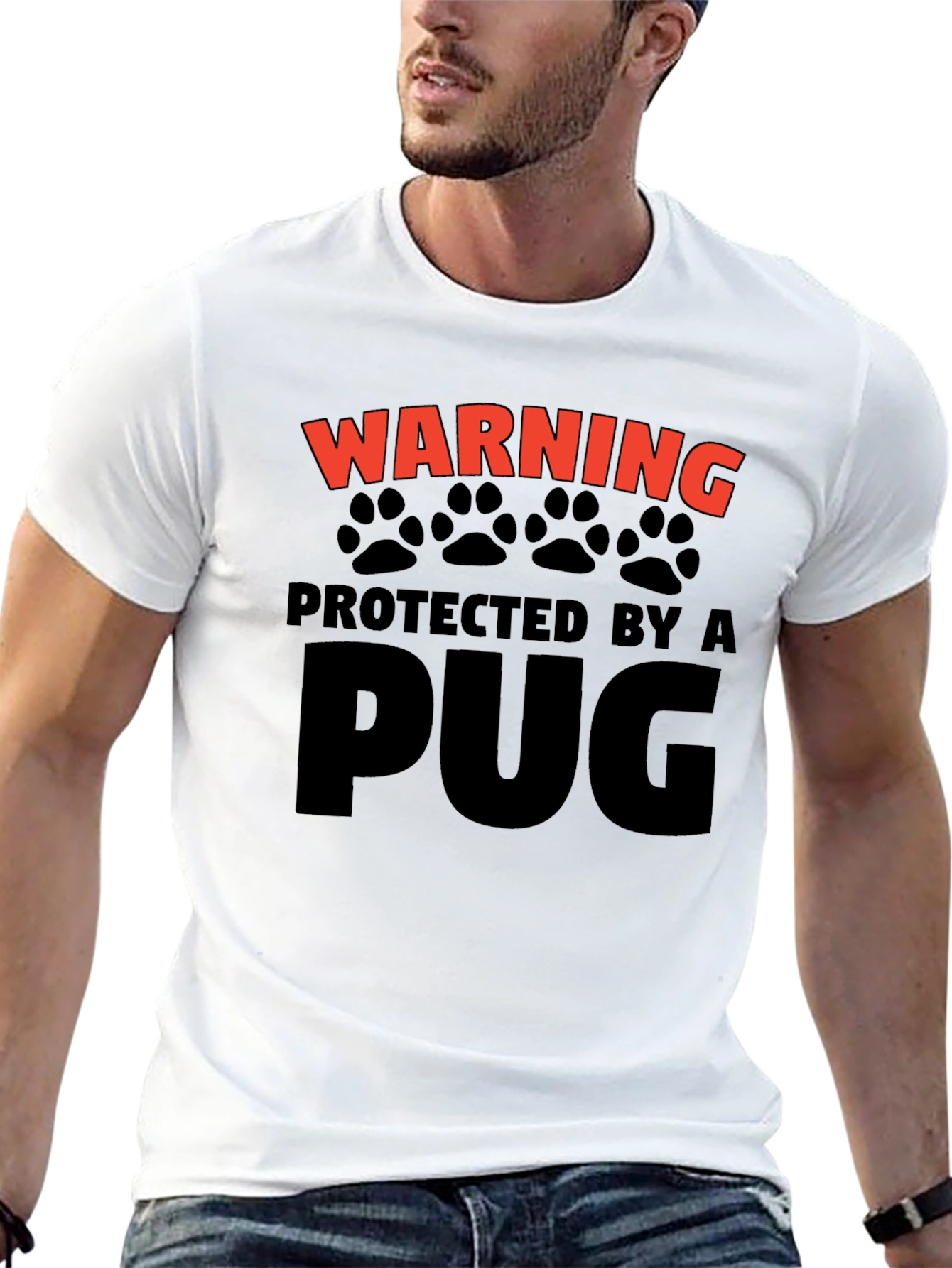 Protected By A Pug Graphic Tee